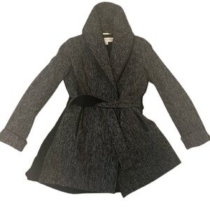 Trina Turk Herringbone Wool Wrap Coat